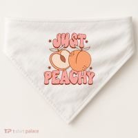 Just Peachy Retro 70s Georgia Peaches Summer Fruit USA-Made Doggie Bandana thumb 0