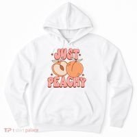 Just Peachy Retro 70s Georgia Peaches Summer Fruit Hoodie thumb 0