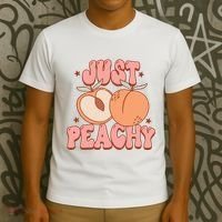 Just Peachy Retro 70s Georgia Peaches Summer Fruit T-Shirt thumb 3