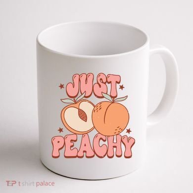 Just Peachy Retro 70s Georgia Peaches Summer Fruit Coffee Mug back