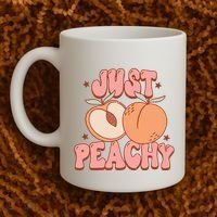 Just Peachy Retro 70s Georgia Peaches Summer Fruit Coffee Mug thumb 2