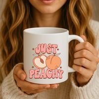 Just Peachy Retro 70s Georgia Peaches Summer Fruit Coffee Mug thumb 3
