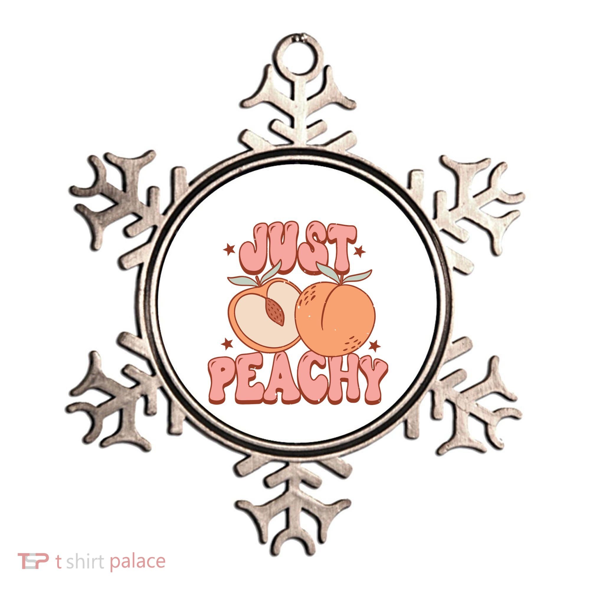 Just Peachy Retro 70s Georgia Peaches Summer Fruit Ornament