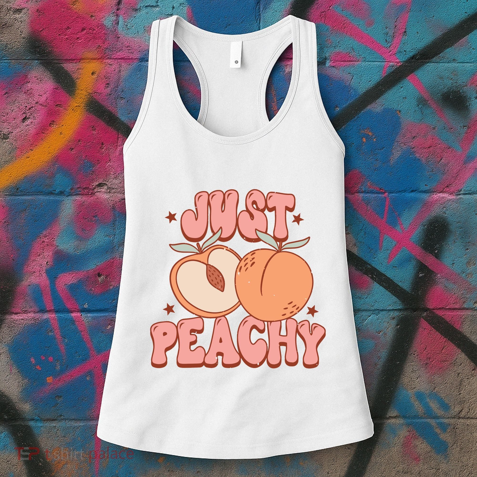 Just Peachy Retro 70s Georgia Peaches Summer Fruit Women's Tank Top