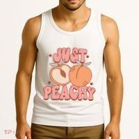 Just Peachy Retro 70s Georgia Peaches Summer Fruit Tank Top thumb 3