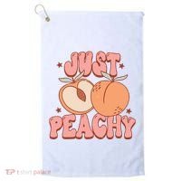 Just Peachy Retro 70s Georgia Peaches Summer Fruit Golf Towel thumb 0