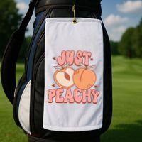 Just Peachy Retro 70s Georgia Peaches Summer Fruit Golf Towel thumb 2