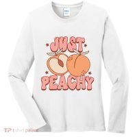 Just Peachy Retro 70s Georgia Peaches Summer Fruit Women's Long Sleeve Shirt thumb 0