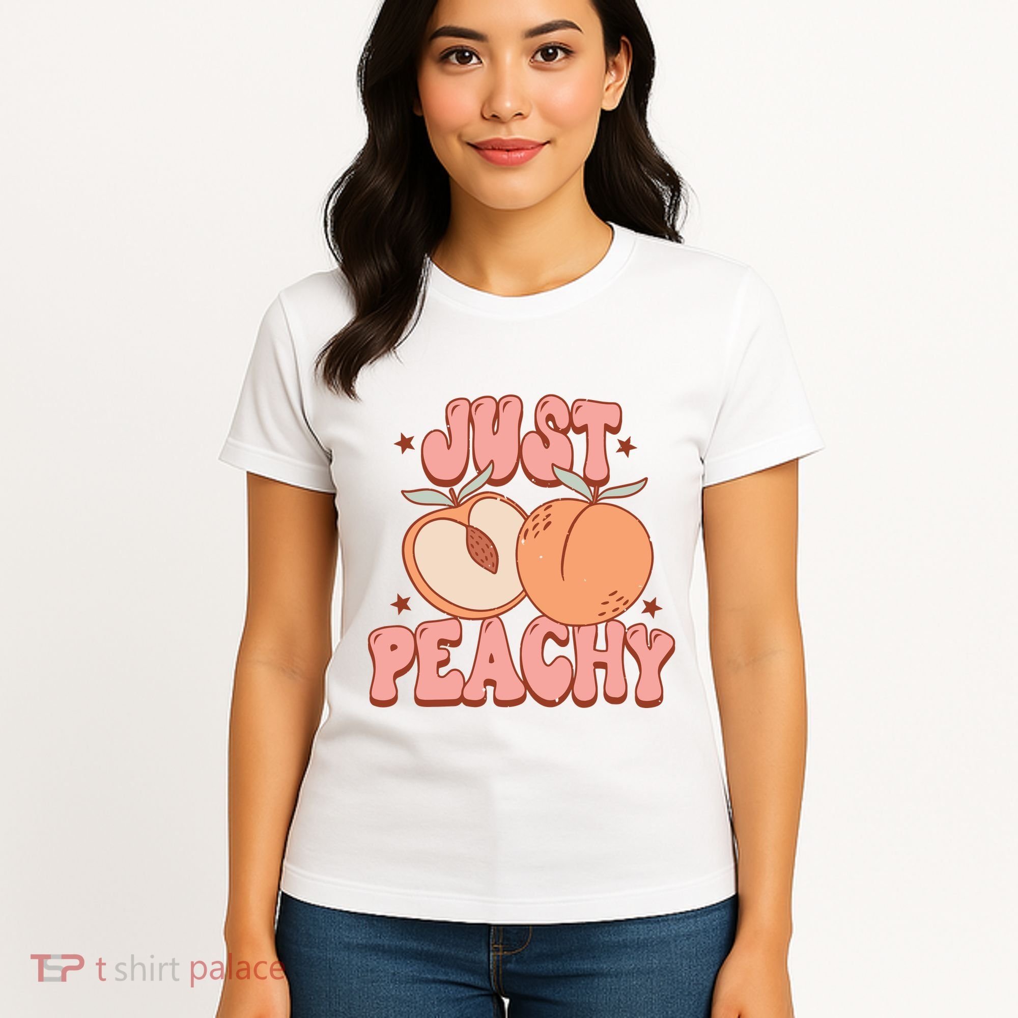 Just Peachy Retro 70s Georgia Peaches Summer Fruit Women's T-Shirt