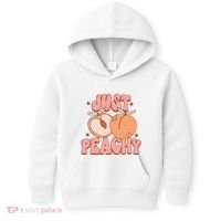 Just Peachy Retro 70s Georgia Peaches Summer Fruit Kids Hoodie thumb 0