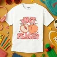 Just Peachy Retro 70s Georgia Peaches Summer Fruit Kids T-Shirt thumb 3