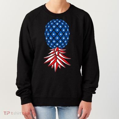 July Patriotic Red White Blue Upside Down Pineapple Swinger Women's Sweatshirt