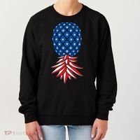 July Patriotic Red White Blue Upside Down Pineapple Swinger Women's Sweatshirt thumb 0