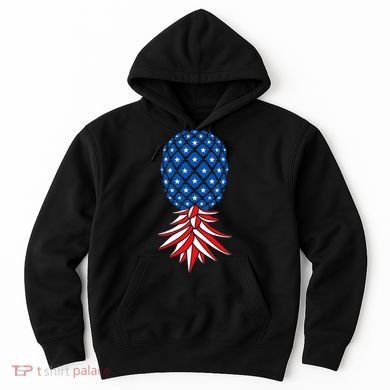 July Patriotic Red White Blue Upside Down Pineapple Swinger Hoodie
