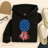 July Patriotic Red White Blue Upside Down Pineapple Swinger Hoodie thumb 4