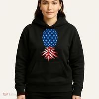 July Patriotic Red White Blue Upside Down Pineapple Swinger Hoodie thumb 5