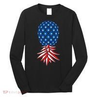 July Patriotic Red White Blue Upside Down Pineapple Swinger Long Sleeve Shirt thumb 0