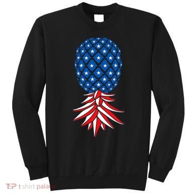 July Patriotic Red White Blue Upside Down Pineapple Swinger Sweatshirt