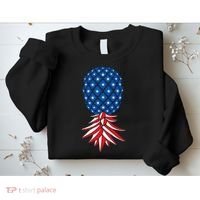July Patriotic Red White Blue Upside Down Pineapple Swinger Sweatshirt thumb 2