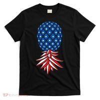 July Patriotic Red White Blue Upside Down Pineapple Swinger T-Shirt thumb 0
