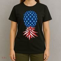 July Patriotic Red White Blue Upside Down Pineapple Swinger T-Shirt thumb 4