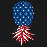 July Patriotic Red White Blue Upside Down Pineapple Swinger T-Shirt thumb 7