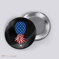 July Patriotic Red White Blue Upside Down Pineapple Swinger Button thumb 0