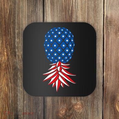 July Patriotic Red White Blue Upside Down Pineapple Swinger Coaster