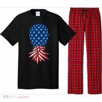 July Patriotic Red White Blue Upside Down Pineapple Swinger Pajama Set thumb 0