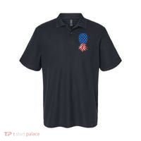 July Patriotic Red White Blue Upside Down Pineapple Swinger Polo thumb 0