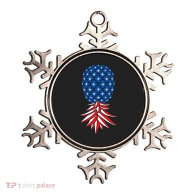 July Patriotic Red White Blue Upside Down Pineapple Swinger Ornament