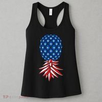 July Patriotic Red White Blue Upside Down Pineapple Swinger Women's Tank Top thumb 3