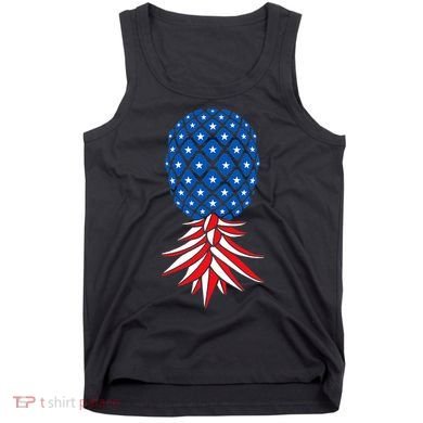 July Patriotic Red White Blue Upside Down Pineapple Swinger Tank Top