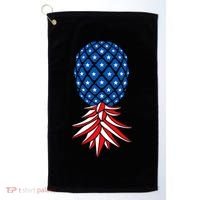 July Patriotic Red White Blue Upside Down Pineapple Swinger Golf Towel thumb 0