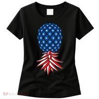 July Patriotic Red White Blue Upside Down Pineapple Swinger Women's T-Shirt thumb 0