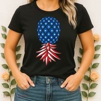 July Patriotic Red White Blue Upside Down Pineapple Swinger Women's T-Shirt thumb 2