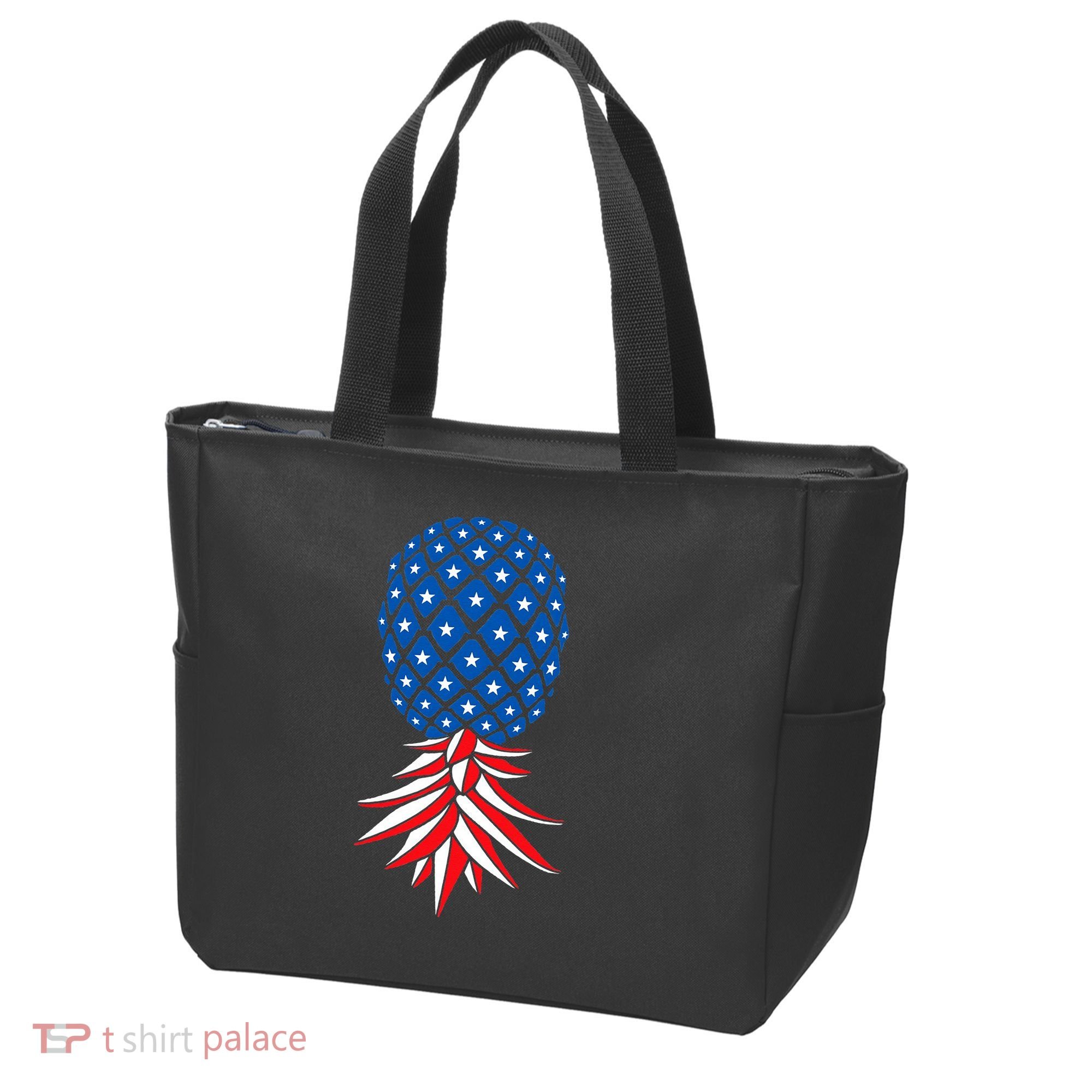 July Patriotic Red White Blue Upside Down Pineapple Swinger Tote Bag