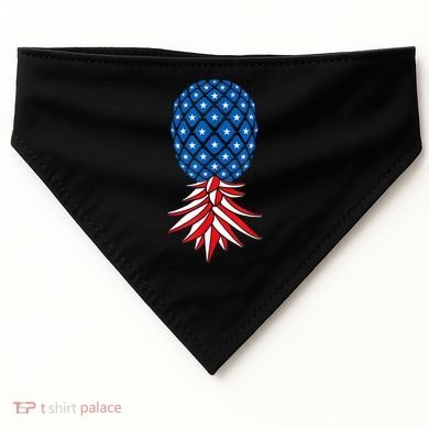July Patriotic Red White Blue Upside Down Pineapple Swinger USA-Made Doggie Bandana