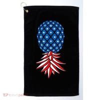 July Patriotic Red White Blue Upside Down Pineapple Swinger Golf Towel thumb 0