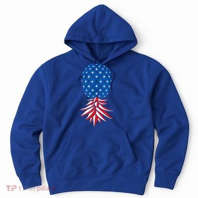 July Patriotic Red White Blue Upside Down Pineapple Swinger Hoodie