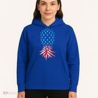 July Patriotic Red White Blue Upside Down Pineapple Swinger Hoodie thumb 5