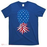 July Patriotic Red White Blue Upside Down Pineapple Swinger T-Shirt thumb 0