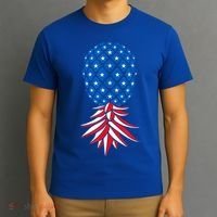 July Patriotic Red White Blue Upside Down Pineapple Swinger T-Shirt thumb 3