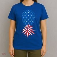 July Patriotic Red White Blue Upside Down Pineapple Swinger T-Shirt thumb 4