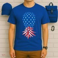 July Patriotic Red White Blue Upside Down Pineapple Swinger T-Shirt thumb 6