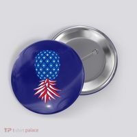 July Patriotic Red White Blue Upside Down Pineapple Swinger Button thumb 0