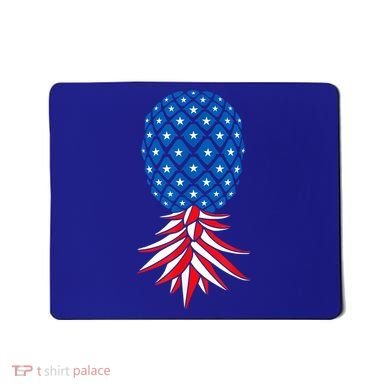July Patriotic Red White Blue Upside Down Pineapple Swinger Mousepad
