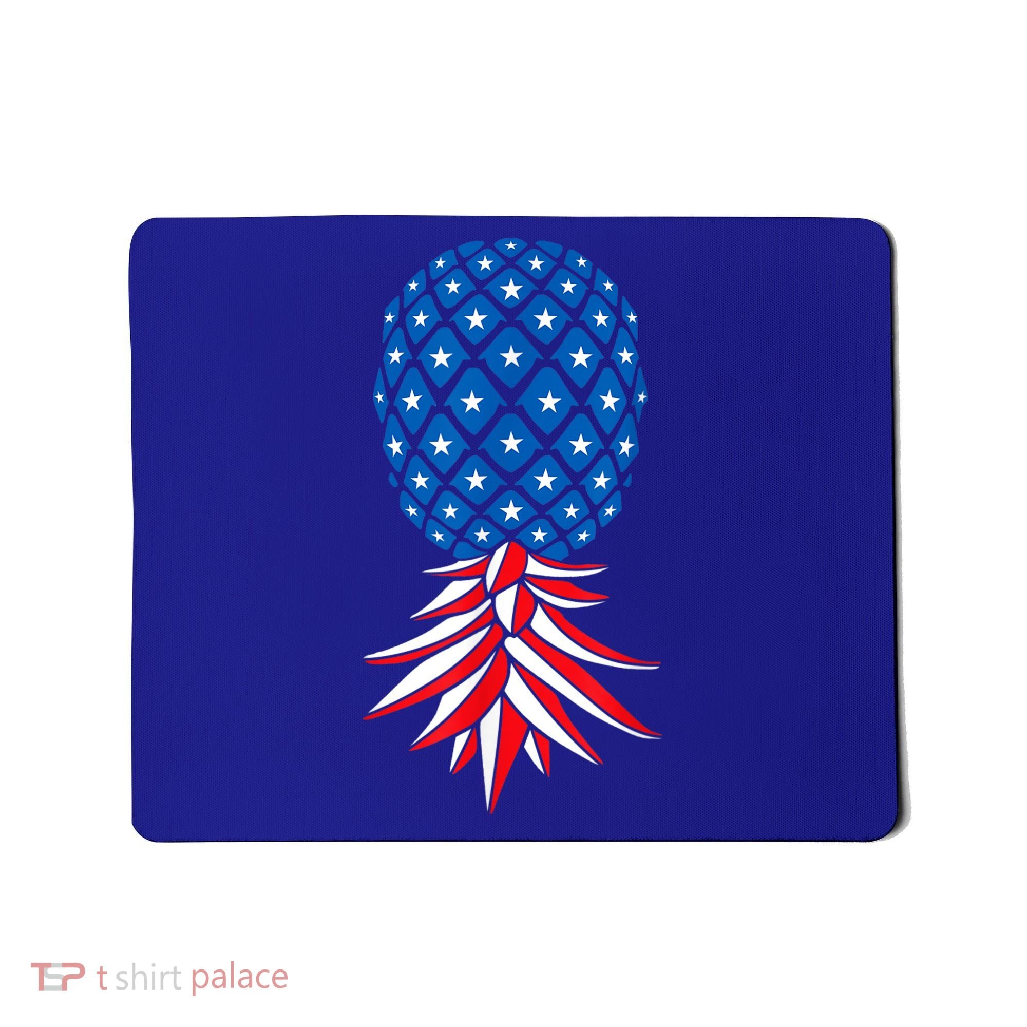 July Patriotic Red White Blue Upside Down Pineapple Swinger Mousepad