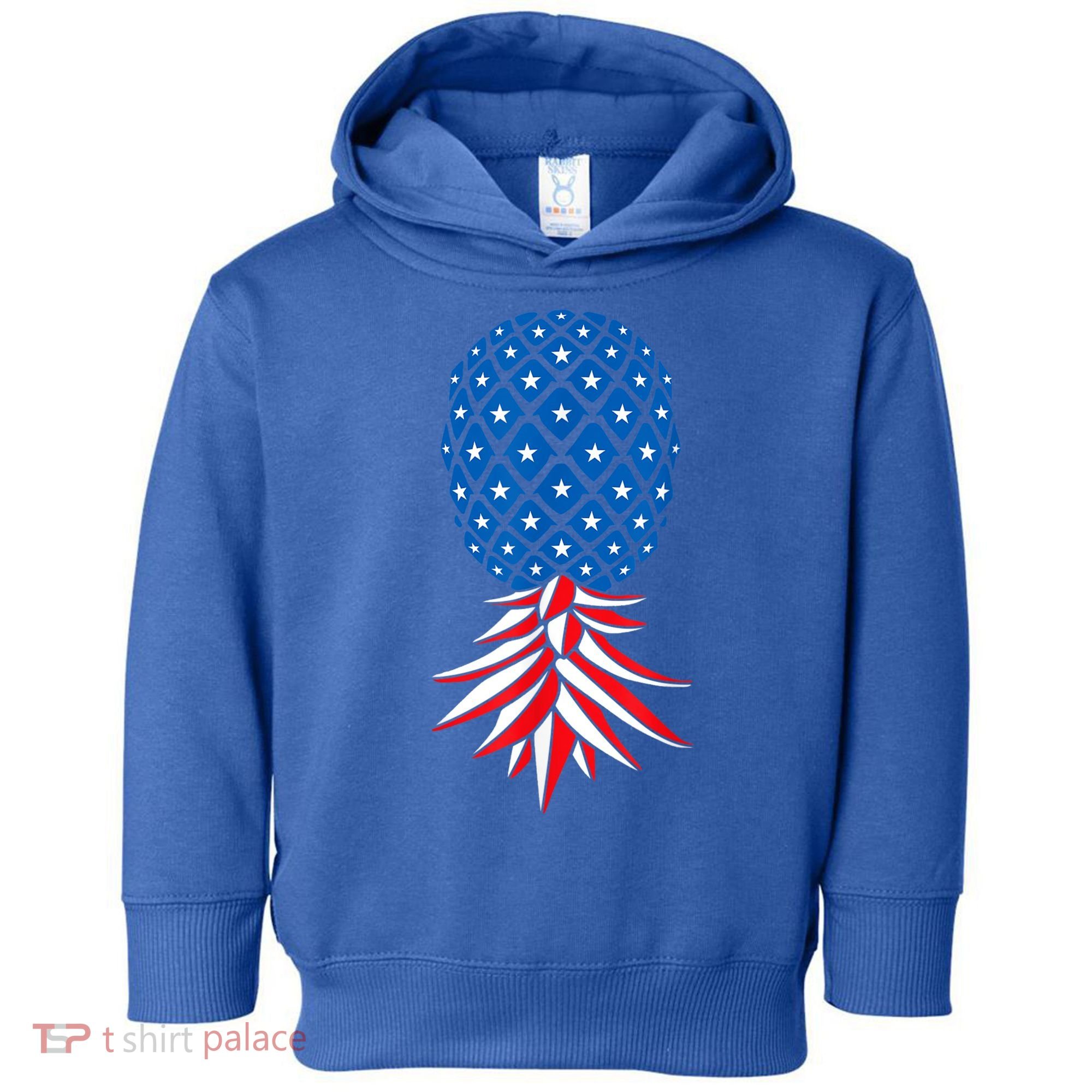 July Patriotic Red White Blue Upside Down Pineapple Swinger Toddler Hoodie