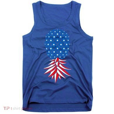 July Patriotic Red White Blue Upside Down Pineapple Swinger Tank Top